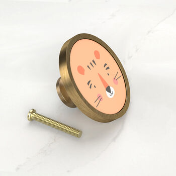 Nursery Animal Faces Drawer Door Cupboard Cabinet Handle Available In A Gold, Silver, Black And Antique Gold Base, 6 of 9