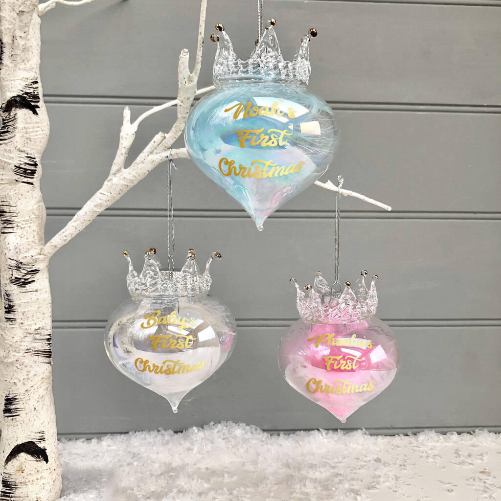 Baby's First Christmas Personalised Bauble, 1 of 4