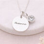 Personalised Sterling Silver April Birthstone Cubic Zirconia Pendant Necklace, thumbnail 1 of 8