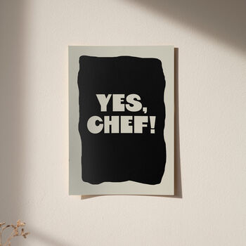 Yes Chef! Chef Typography Kitchen Print, 3 of 5