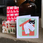 Personalised Wobbly Eyed Cat Christmas Card, thumbnail 5 of 5