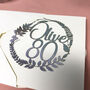 Personalised 80th Floral Birthday Papercut Card, thumbnail 4 of 9