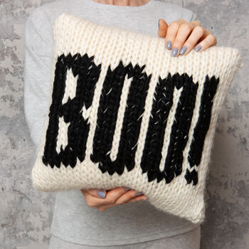 Halloween Cushion Cover Knitting Kit Four Spooky Designs, 5 of 10