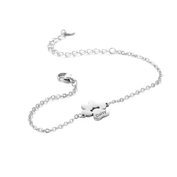 Personalised Dog Paws Print Bracelet Engraved Name, 5 of 7