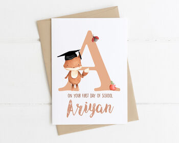 Personalised First Day Of School Card Fox, 6 of 7