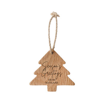 The Highlands 'Season's Greetings From…' Oak Tree Hanger | Festive Decor, 2 of 2