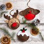 Six Traditional Christmas Baubles Felt Craft Kit, thumbnail 1 of 8