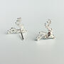 Sterling Silver Stag Head Stud Earrings, thumbnail 4 of 6