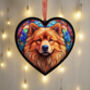 Chow Chow Stained Glass Effect Heart Suncatcher, thumbnail 2 of 6