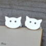Sterling Silver Cat Cufflinks, thumbnail 1 of 3