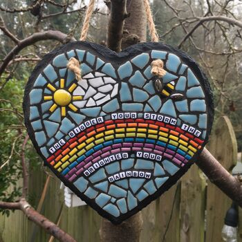 Inspirational Quote Rainbow Heart Mosaic, 2 of 6