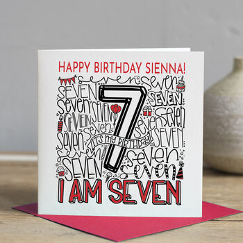 Personalised 7th Birthday Card, 3 of 5