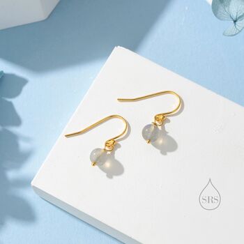 Genuine Labradorite Drop Hook Earrings In Sterling Silver, 5 of 12