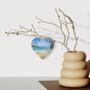 Maenporth Beach Wooden Hanging Heart, Collage Art Of Cornwall, thumbnail 2 of 2