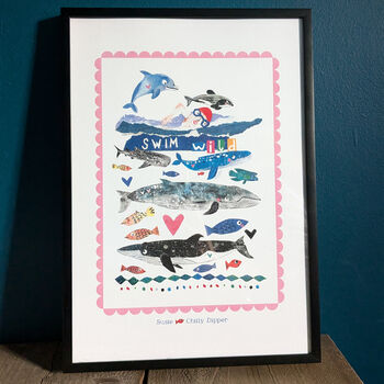 Personalised Wild Swimming Art Print, 2 of 9