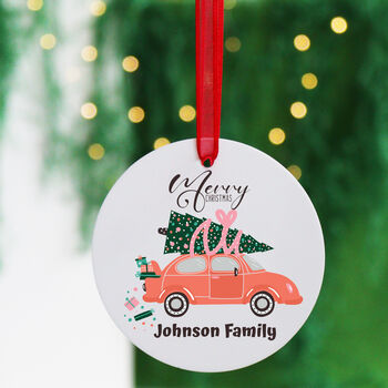 Personalised Family Christmas Car Bauble, 2 of 7