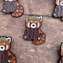Red Panda Enamel Pin – Flower Crown, Badge, thumbnail 5 of 6