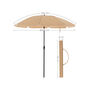 200 Cm Taupe Beach Umbrella Parasol With Air Vent, thumbnail 6 of 6