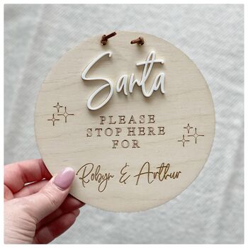 Personalised 'Santa Please Stop Here For…' Door Sign, 5 of 5