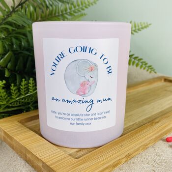 Personalised Pink Girl Mum To Be Mothers Day Candle, 4 of 12