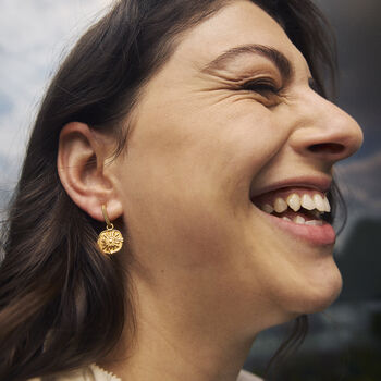 Sol Earrings Reversible 18k Gold Plated Waterproof, 3 of 12