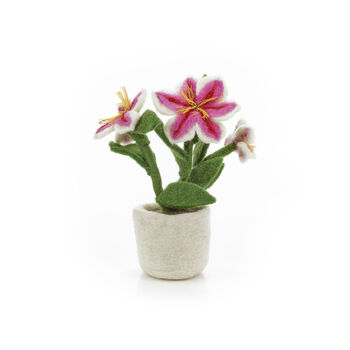 Handmade Felt Luscious Lilly Pot Decoration, 2 of 3