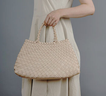 Hand Weaving Leather Bag Tote, 3 of 12