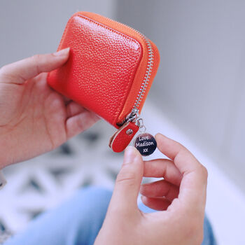Personalised Mini Leather Card Holder Purse, 5 of 12