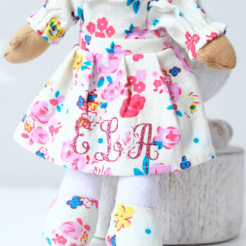 Personalised Mini Floral Rag Doll, 3 of 4