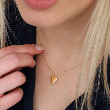 Personalised 18ct Gold Plated Opal And Enamel Necklace, 2 of 4