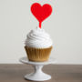 Love Heart Cupcake Decorations Set Of Six, thumbnail 4 of 5
