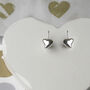 Heart Drop Earrings In Sterling Silver, thumbnail 1 of 2