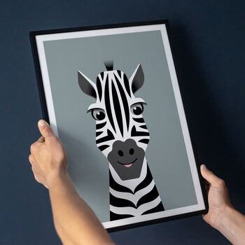 Personalised Children's Zebra Art Print, 2 of 7