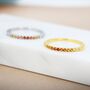 Rainbow Red Ombre Half Eternity Ring In Sterling Silver, thumbnail 2 of 11