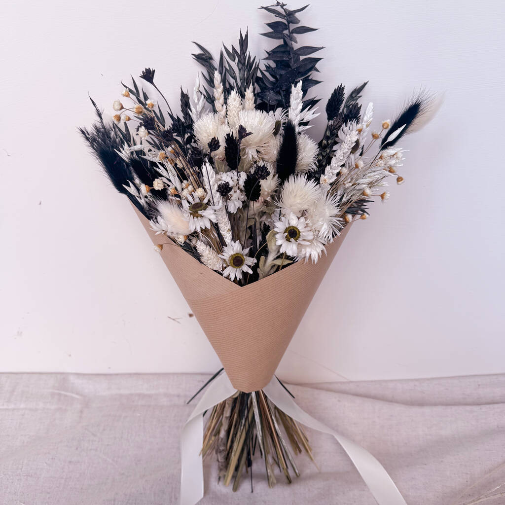 Black And White Dried Flower Arrangement, 1 of 5