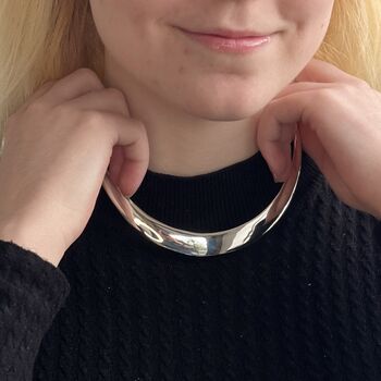 Sterling Silver Choker Collar Necklace Anniversary Gift, 3 of 8