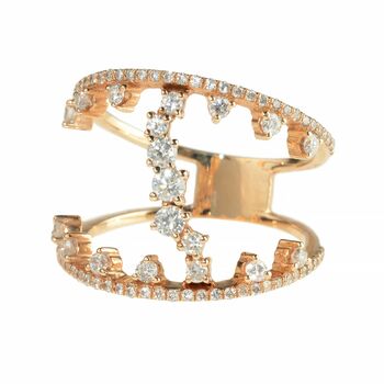 Tiara Ring, Rose Gold White Diamond, 2 of 4