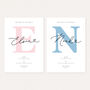 Personalised Baby Name Print Birth Announcement Nursery Wall Art Initial Print, thumbnail 2 of 6