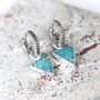 'Triangle' Amazonite Sterling Silver Earrings, thumbnail 4 of 6