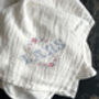 Cross Stitch Muslin Personalised Blue, thumbnail 1 of 2