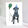 Blue Great Dane Birthday Card, thumbnail 1 of 3
