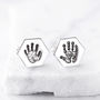 Personalised Hexagonal Hand Or Foot Print Cufflinks, thumbnail 1 of 4