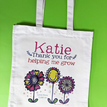 Personalised Thank You For Helping Me Grow Teacher Bag, 10 of 12