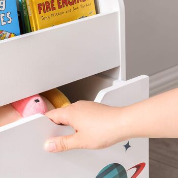 Toy Storage Organiser Bookshelf With Wheels, 7 of 8