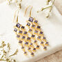 Iolite Gold Plated Geometric Chandelier Earrings, thumbnail 3 of 10