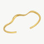 Molten Wavy Cuff Bangle Gold Bracelet, thumbnail 2 of 4