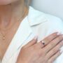 Square Lapis And Pearl 18k Gold Plated Ring, thumbnail 2 of 4