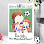 Personalised Daddy Bear Football Birthday Card, thumbnail 3 of 12