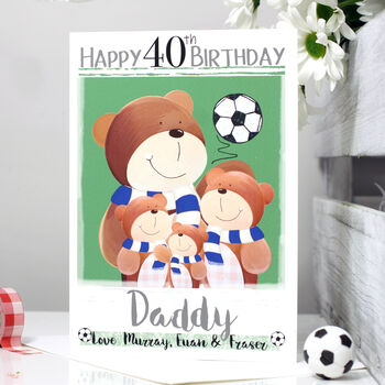 Personalised Daddy Bear Football Birthday Card, 3 of 12
