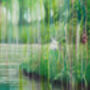 Emanation, Green Oil Painting Of River And Egret, thumbnail 9 of 9